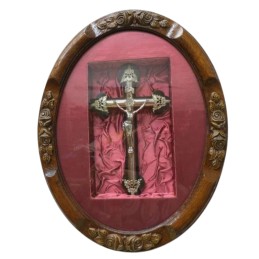 ANCIEN CRUCIFIX ENCADRE